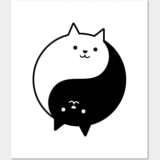 Yin-Yang Cat Posters and Art